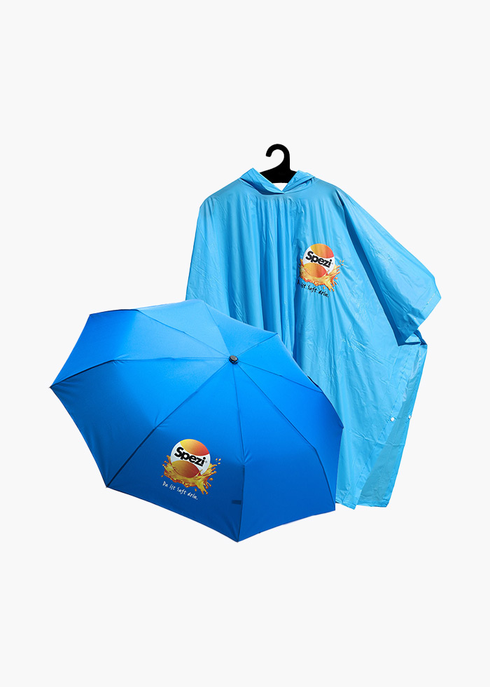 Regenschirm + Poncho im Set